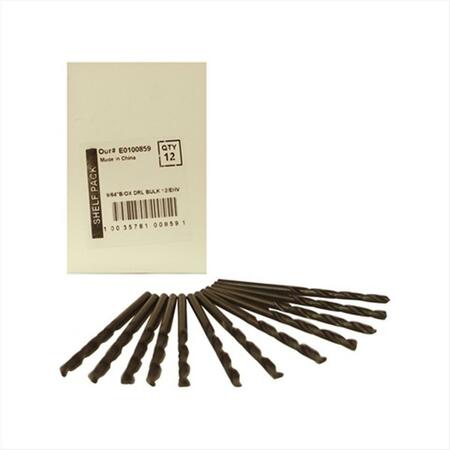 DISSTON Blu-Mol 0.14 In. Diameter Black Oxide Jobber Length Drill Bit, 12PK E0100859